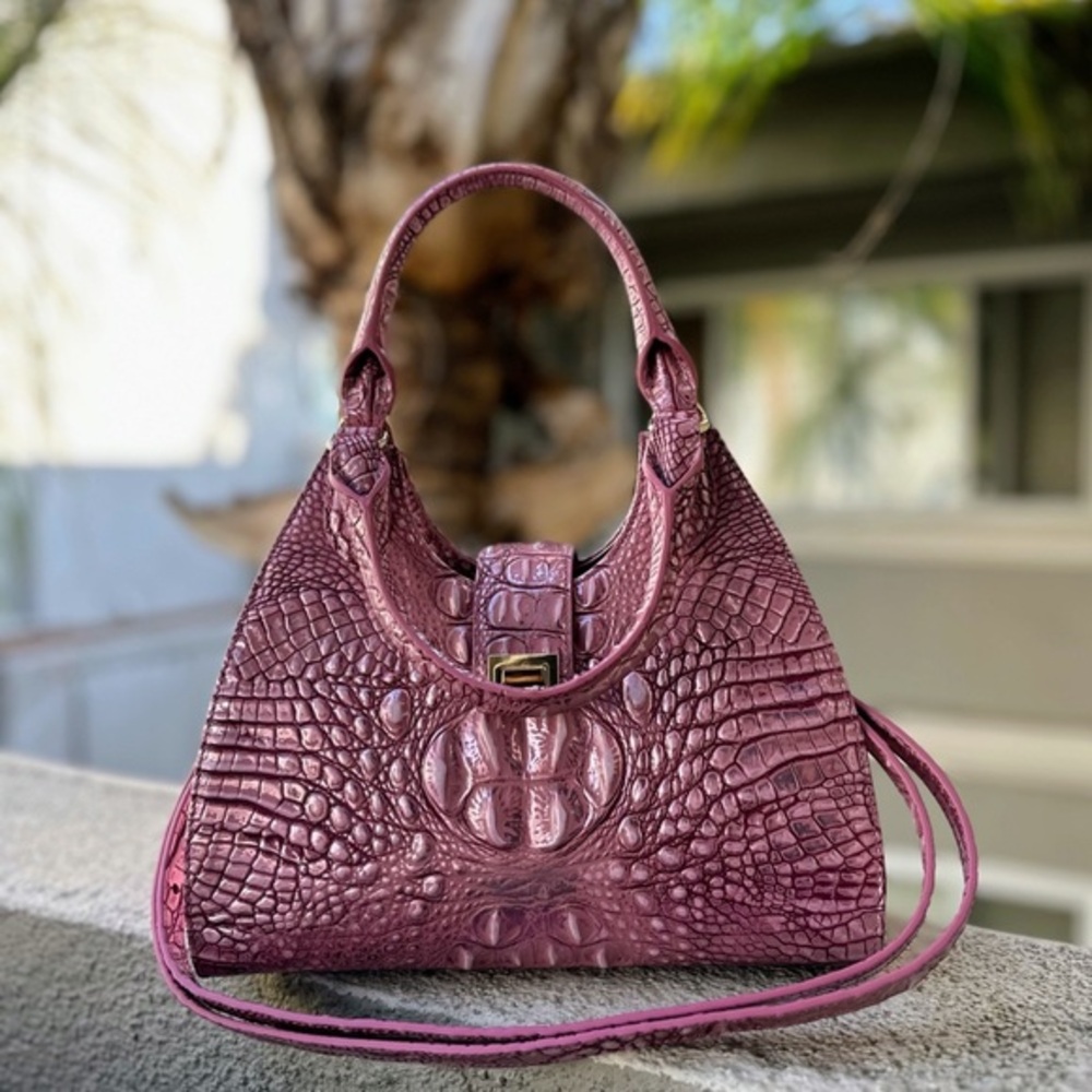 NWT Brahmin‎ Adrian Mulberry Potion Melbourne Leather Satchel - Picture 11 of 13